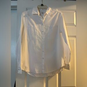 Women's White Button Down‎ Shirt